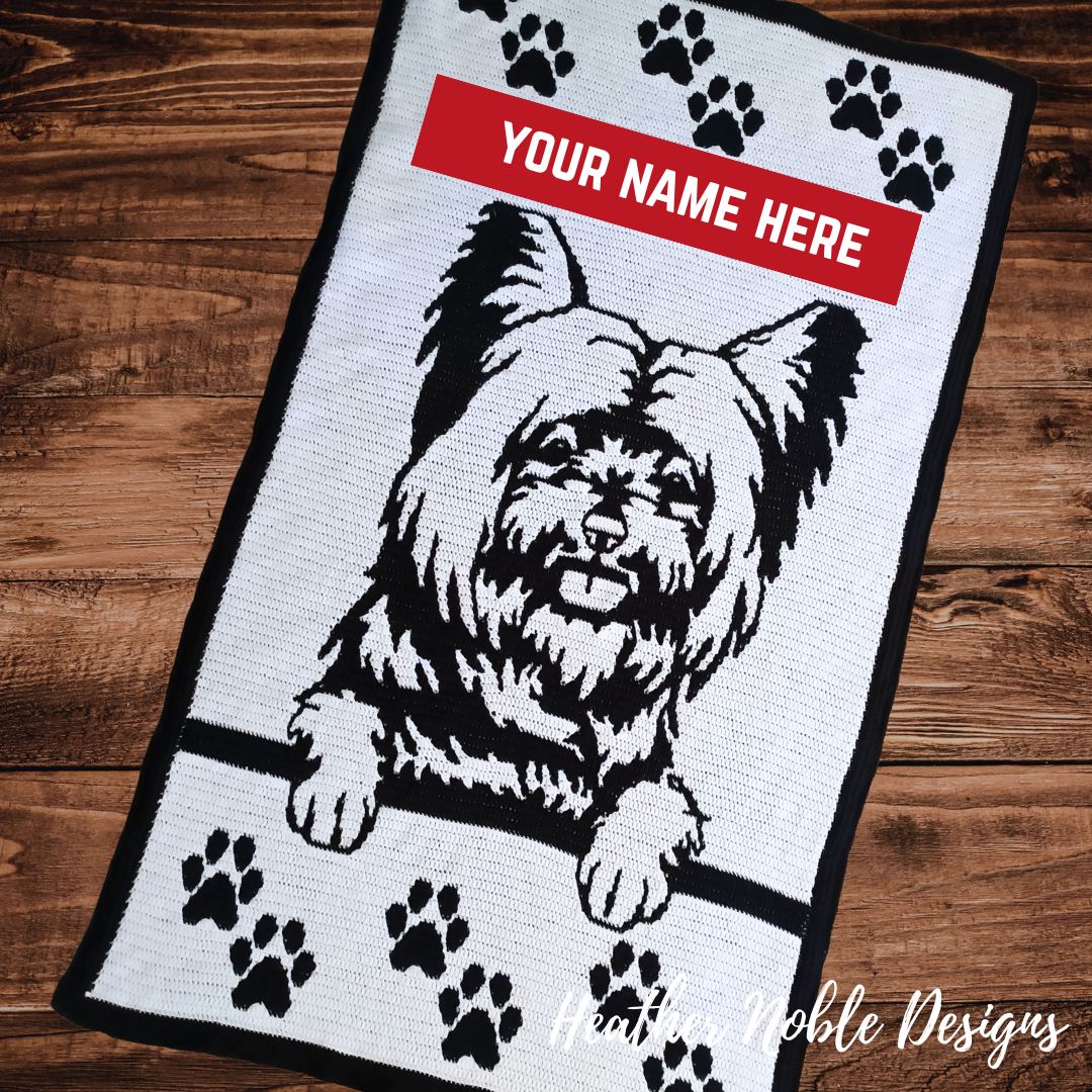 Yorkshire Terrier - Mosaic Crochet Blanket Pattern (PDF Pattern)